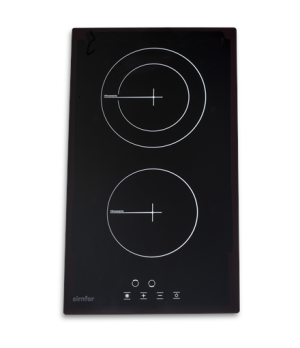 Simfer | Hob | H3.020.DEBSP | Vitroceramic | Number of burners/cooking zones 2 | Touch | Black