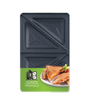 TEFAL | Triangle toasted sandwich set for Snack Collection | XA800212 | Dimensions (W x L) 13 x 22.5 cm | Black