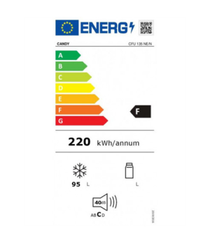 Candy | CFU 135 NE/N | Freezer | Energy efficiency class F | Upright | Built-in | Height 82.6 cm | Total net capacity 95 L | Whi