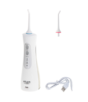 Adler | Travel Oral Irrigator | AD 2176 | Oral irrigator | 150 ml | Number of heads 2 | White | Number of teeth brushing modes 3