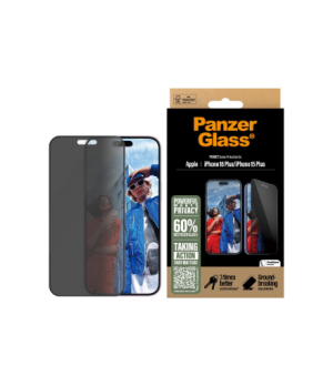 PanzerGlass Privacy  Screen Protector iPhone 16 Plus / iPhone 15 Plus | Ultra-Wide Fit | PanzerGlass