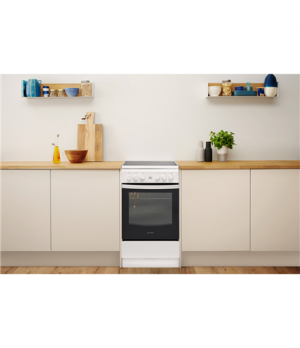 INDESIT | Cooker | IS5V8GMW/E | Hob type Vitroceramic | Oven type Electric | White | Width 50 cm | Grilling | Depth 60 cm | 57 L