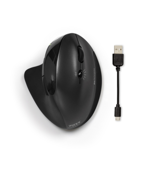 PORT CONNECT | Right handed | Rechargeable Ergonomic Mouse | Wireless | Black | 2 year(s)