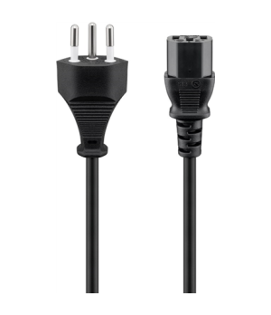 Goobay | Power supply cord, Switzerland | 93617 | Black Swiss male (type J, SEV 1011) | Device socket C13 (IEC connection)