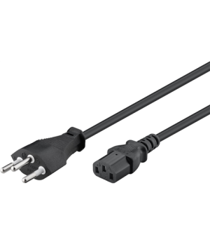 Goobay | Power supply cord, Switzerland | 93617 | Black Swiss male (type J, SEV 1011) | Device socket C13 (IEC connection)