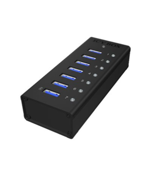 Raidsonic | 7-port hub with USB Type-A interface and 1x charging port | IB-AC618