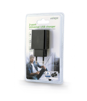 EnerGenie | 2-port universal USB charger | EG-U2C2A-03-BK