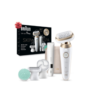 Braun Epilator | SES9-481 Silk épil 9 Flex 3D | Operating time (max) 50 min | Number of power levels 2 | Wet & Dry | White/Gold