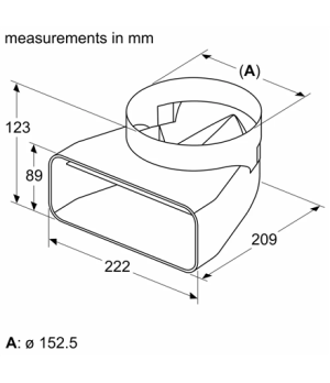 Bosch | Adapter duct 150 mm | HEZ9VDSI1 | Black