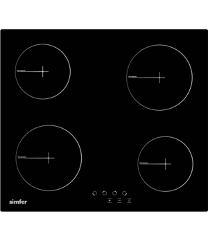 Simfer | Hob | H6.040.DECSP | Vitroceramic | Number of burners/cooking zones 4 | Touch | Black