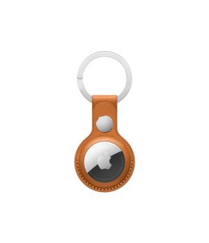 AirTag Leather Key Ring - Golden Brown Apple