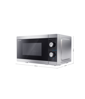 Sharp | Microwave Oven with Grill | YC-MG01E-S | Free standing | 800 W | Grill | Silver