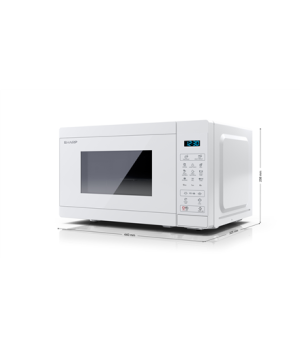 Sharp | YC-MG02E-C | Microwave Oven with Grill | Free standing | 800 W | Grill | White