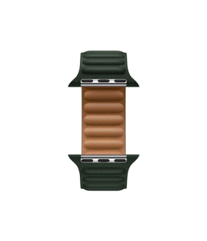 41mm Sequoia Green Leather Link - S/M Apple