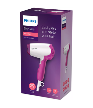 Philips | Hair Dryer | BHD003/00 | 1400 W | Number of temperature settings 2 | White/Pink