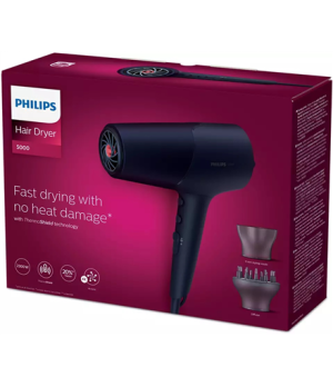 Philips | Hair Dryer | BHD510/00 | 2300 W | Number of temperature settings 3 | Ionic function | Diffuser nozzle | Blue/Metal