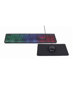 Gembird | 3-in-1 Backlight Desktop Set | KBS-UML-01 | Keyboard, Mouse and Pad Set | Wired | Mouse included | US | Black | g