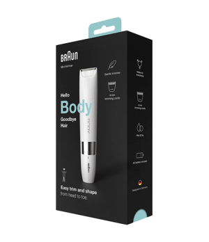 Braun | Body Mini Trimmer | BS1000 | Bulb lifetime (flashes) Not applicable | Number of power levels 1 | Wet & Dry | White