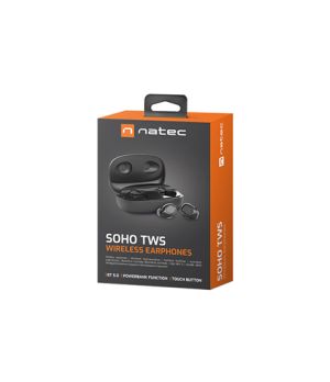 Natec Earphones, Soho, TWS, Wireless, Microphone, Black | Natec | Soho | True Earbuds | In-ear | Yes | Bluetooth | Wireless