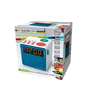 Muse | Alarm function | M-187 MC | AUX in | Dual Alarm Clock Radio | Blue/White