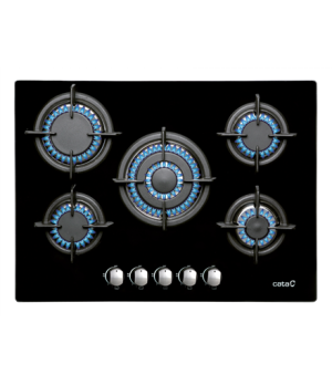 CATA | L 7005 CI BK | Hob | Gas on glass | Number of burners/cooking zones 5 | Rotary knobs | Black