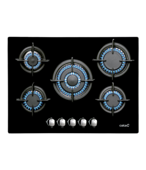 CATA | L 7005 CI BK | Hob | Gas on glass | Number of burners/cooking zones 5 | Rotary knobs | Black