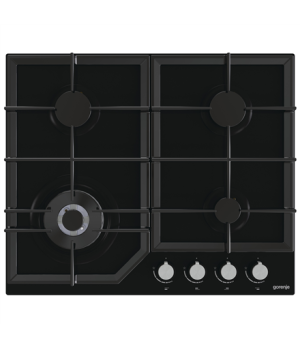 Gorenje | GTW641KB | Hob | Gas on glass | Number of burners/cooking zones 4 | Rotary knobs | Black