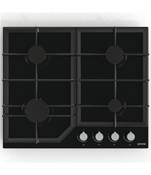 Gorenje | GT641KB | Hob | Gas on glass | Number of burners/cooking zones 4 | Rotary knobs | Black