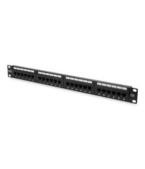 Digitus | Patch Panel | DN-91624U | Black | Category: CAT 6 Ports: 24 x RJ45 Retention strength: 7.7 kg Insertion force: 30N max