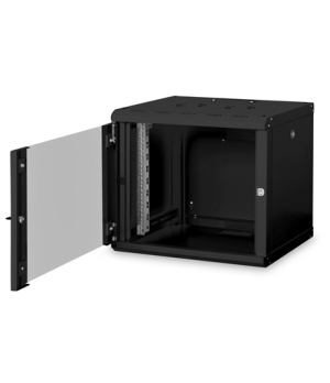 Digitus | Wall Mounting Cabinet | DN-19 09-U-SW | Black | IP protection class: IP20 Front door: Glass door, single opening Cabin