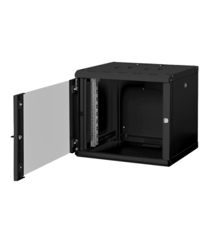 Digitus | Wall Mounting Cabinet | DN-19 09-U-SW | Black | IP protection class: IP20 Front door: Glass door, single opening Cabin