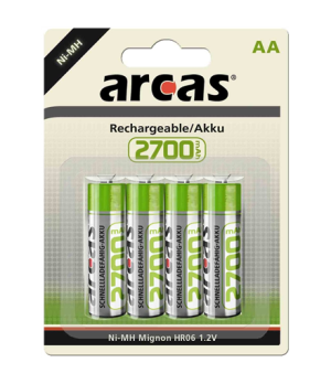 Arcas | 17727406 | AA/HR6 | 2700 mAh | Rechargeable Ni-MH | 4 pc(s)