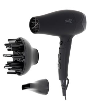 Adler | Hair dryer | AD 2267 | 2100 W | Number of temperature settings 3 | Diffuser nozzle | Black