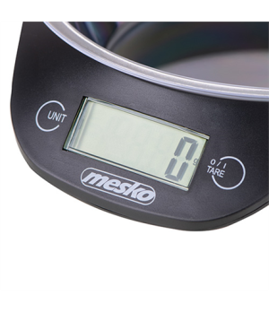 Mesko | Kitchen scale with a bowl | MS 3164 | Maximum weight (capacity) 5 kg | Graduation 1 g | Display type LCD | Black