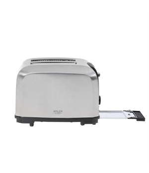 Adler | AD 3222 | Toaster | Power 700 W | Number of slots 2 | Housing material Stainless steel | Silver