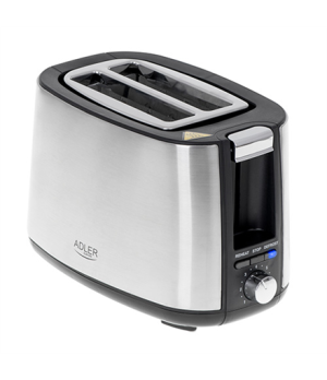 Adler | Toaster | AD 3214 | Power 750 W | Number of slots 2 | Housing material Stainless steel | Silver