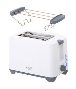 Adler | Toaster | AD 3216 | Power 750 W | Number of slots 2 | Housing material Plastic | White