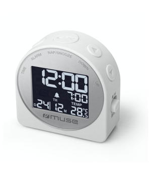 Muse | M-09CW | Portable Travelling Alarm Clock | White