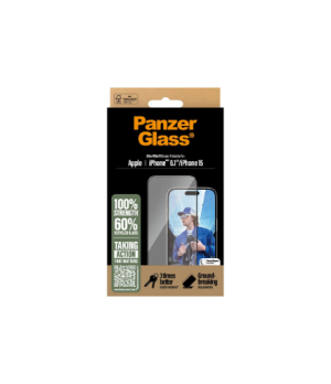 PanzerGlass Screen protector | Apple | iPhone 16/iPhone 15 | Glass | Transparent | Ultra-Wide Fit