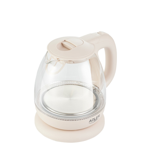 Adler | Kettle | AD 1283C | Electric | 900 W | 1 L | Glass/Stainless steel | 360° rotational base | Cream