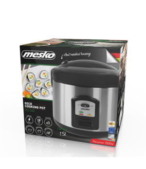 Mesko | Rice cooker | MS 6411 | 1000 W | 1.5 L | Black/Stainless steel