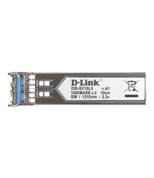 D-Link | Single-mode Transceiver | DIS-S310LX | 9/125 SMF (Single-Mode Fiber) | Duplex LC Connector | 1250 Mbit/s | Wavelength 1