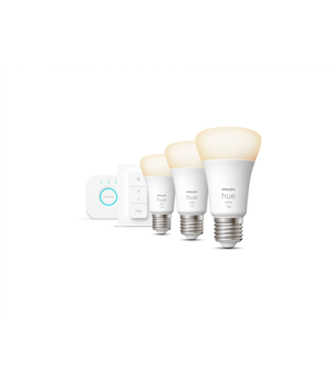 Hue W Starter Kit 9,5W A60 E27, 3pcs, Bridge, Switch | E27 | 9.5 W | Warm White 2700K | Bluetooth and Zigbee