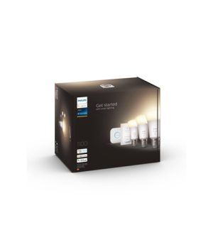 Hue W Starter Kit 9,5W A60 E27, 3pcs, Bridge, Switch | E27 | 9.5 W | Warm White 2700K | Bluetooth and Zigbee