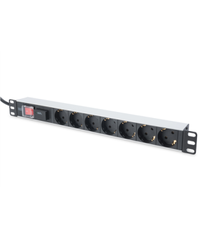 Digitus | 1U Aluminum PDU, rackmountable, 7x safety outlet 16A Plug, 250VAC 50/60Hz, switch, surge protection | DN-95407