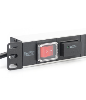 Digitus | 1U Aluminum PDU, rackmountable, 7x safety outlet 16A Plug, 250VAC 50/60Hz, switch, surge protection | DN-95407