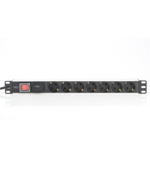 Digitus | 1U Aluminum PDU, rackmountable, 7x safety outlet 16A Plug, 250VAC 50/60Hz, switch, surge protection | DN-95407