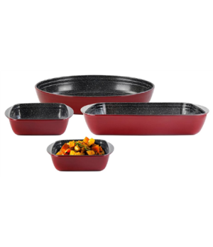 Stoneline | Yes | Casserole dish set of 4pcs | 21789 | Red | 1+1+3+3.6 L | 20x17/35x24/39x24 cm | Borosilicate glass | Dishwashe