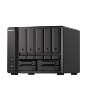 QNAP | 9-Bay QuTS hero NAS | TS-H973AX-8G | Up to 9 HDD/SSD Hot-Swap | AMD Ryzen | Ryzen V1500B Quad-Core | Processor frequency 