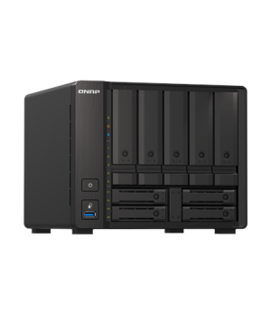 QNAP | 9-Bay QuTS hero NAS | TS-H973AX-8G | Up to 9 HDD/SSD Hot-Swap | AMD Ryzen | Ryzen V1500B Quad-Core | Processor frequency 